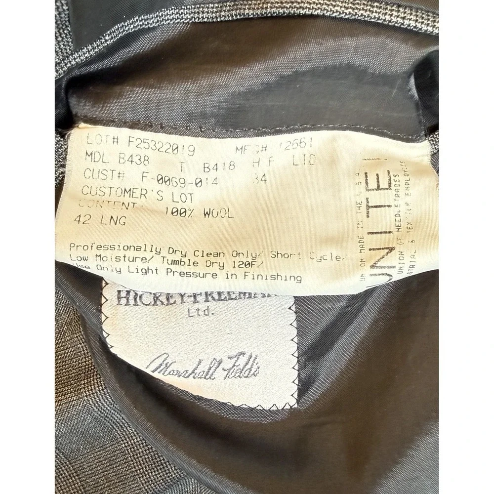 Hickey Freeman 42L Gray 100% Wool Blazer Men USA Made Luxury Sport Coat Tailored